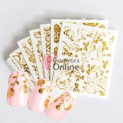 Stickere 3D Combinate  3DA05 Aurii Gold Carving pentru unghii 6 folii